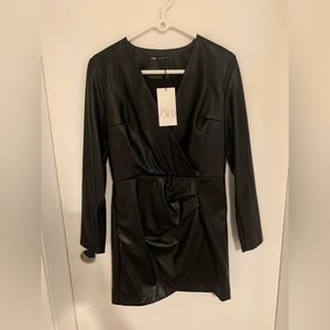 ZARA New Faux Leather Dress in Medium